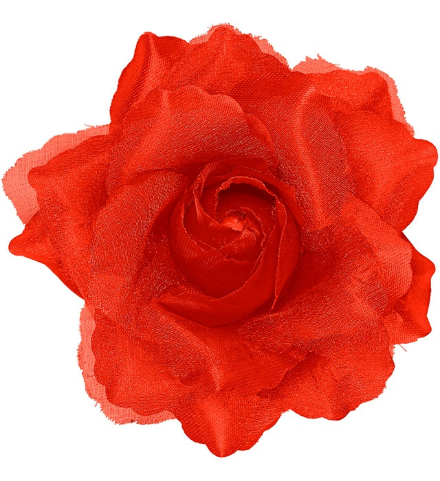 Haarspange mit roter Rose als Fasnachts-Accessoire