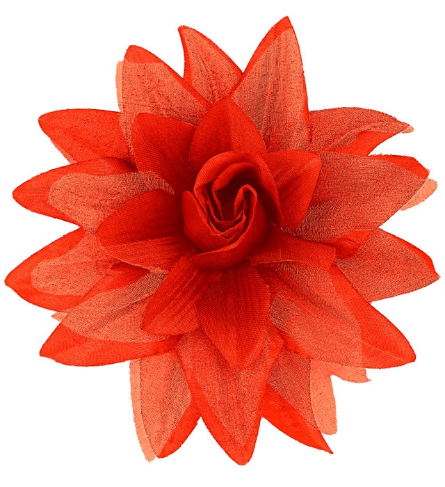 Rote Haarspange mit Blume als Fasnacht-Accessoire