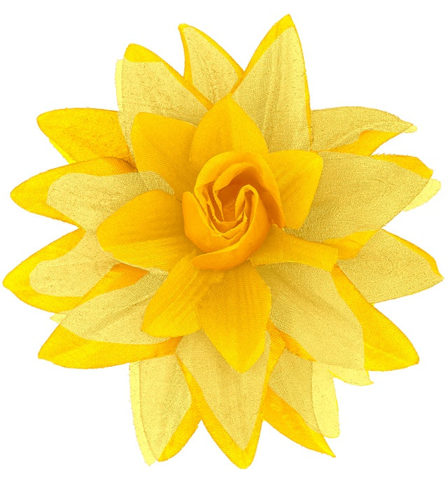 Haarspange mit gelber Blume als Fasnacht Accessoire