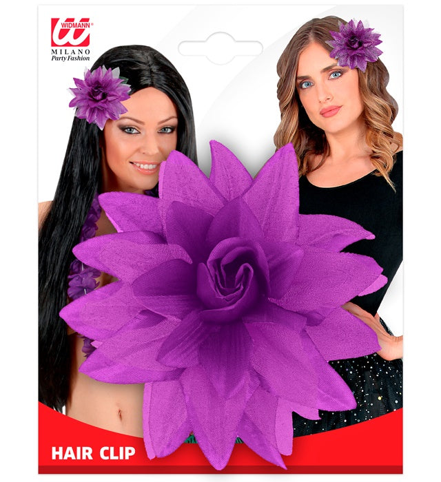 Haarspange mit violetter Blume als festliches Haaraccessoire