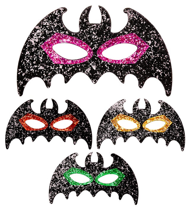 Fledermaus Augenmaske in vier verschiedenen Farben für Fasnacht und Karneval