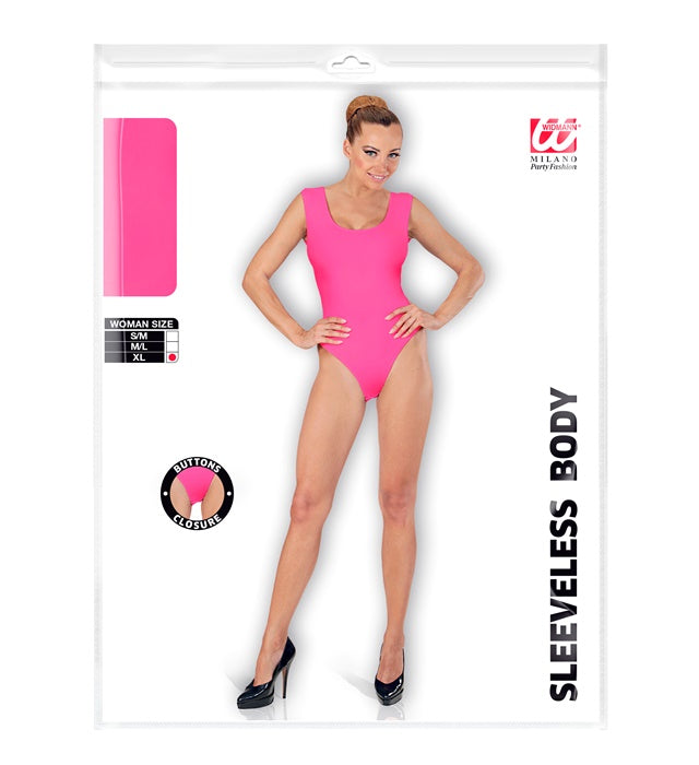 Ärmelloser pinker Body mit Knöpfen, ideal für Fasnacht und Mottopartys