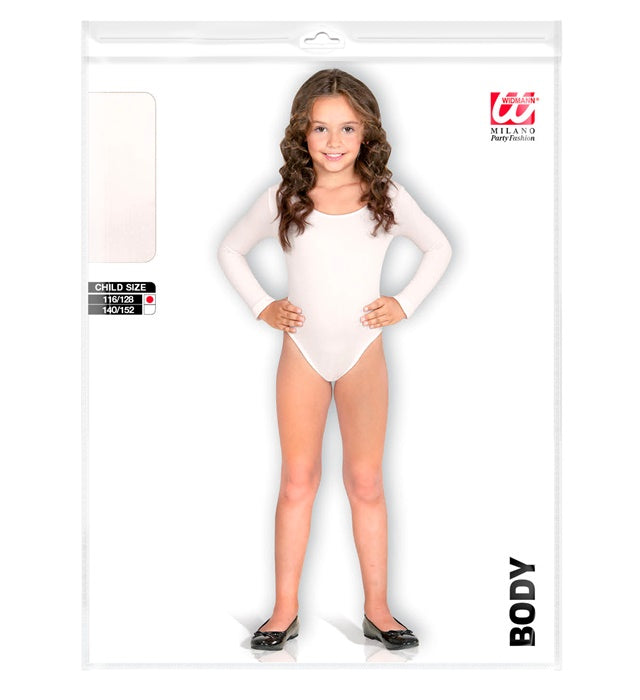 Weisser elastischer Body als Kostümzubehör für Fasnacht und Halloween