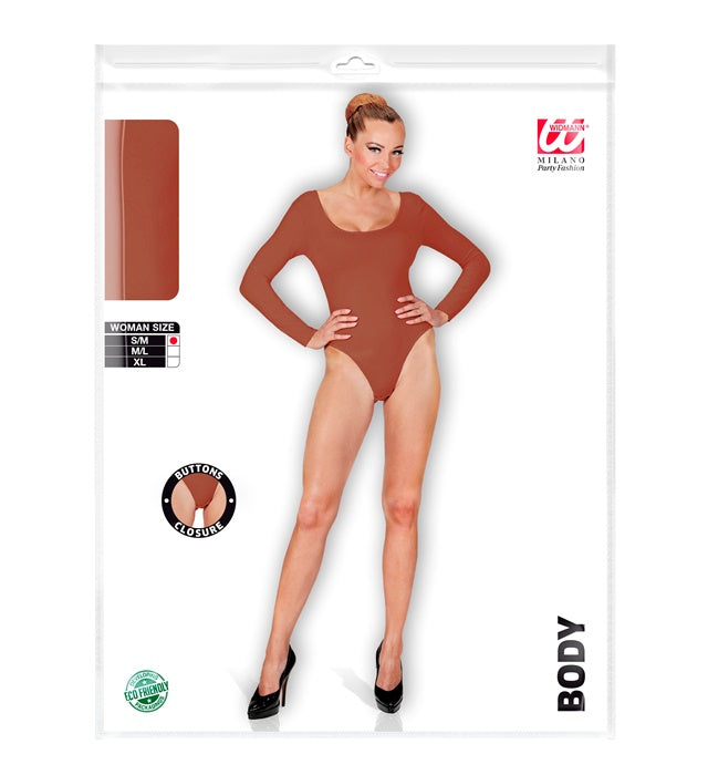 Hautfarbener Body mit Knöpfen, ideal als Kostümbasis für Fasnacht und Mottopartys