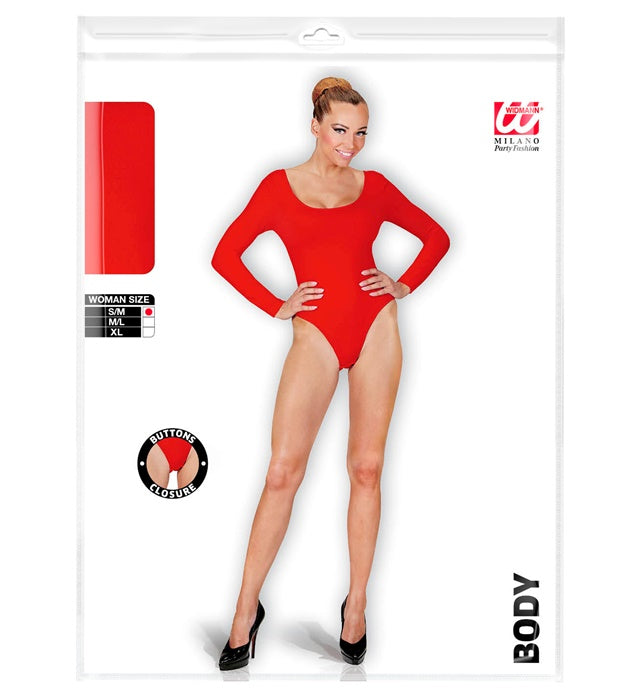 Roter Tier-Body mit Knöpfen, ideal für Fasnacht und Karneval