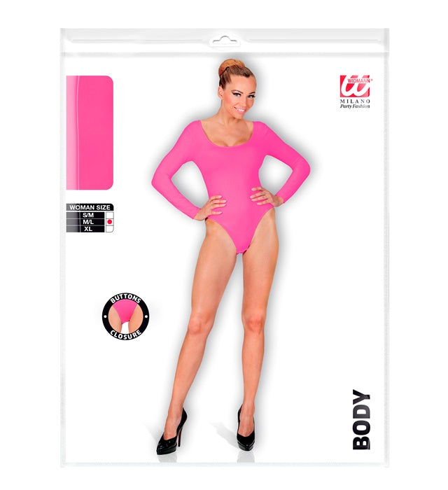 Pinkfarbener Tier-Body mit Knopfleiste als Kostümzubehör