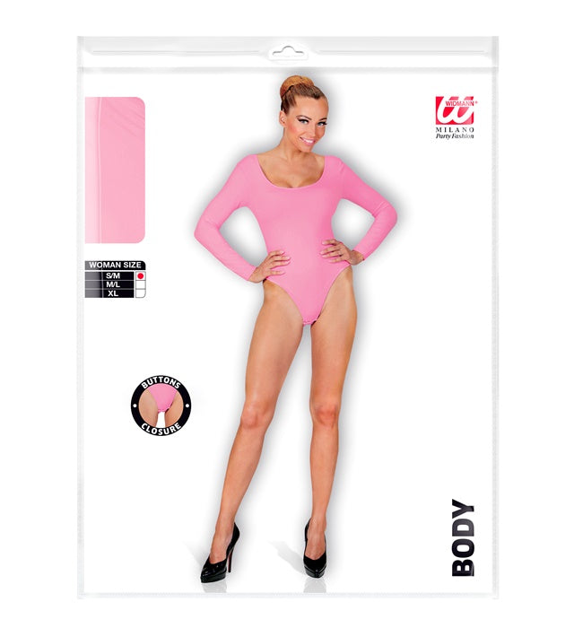 Rosa Tier-Body mit Knopfleiste als Kostümzubehör für Fasnacht