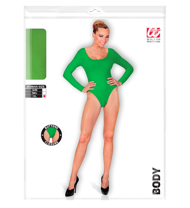 Grüner Body mit Knöpfen als Tierkostüm-Basis für Fasnacht