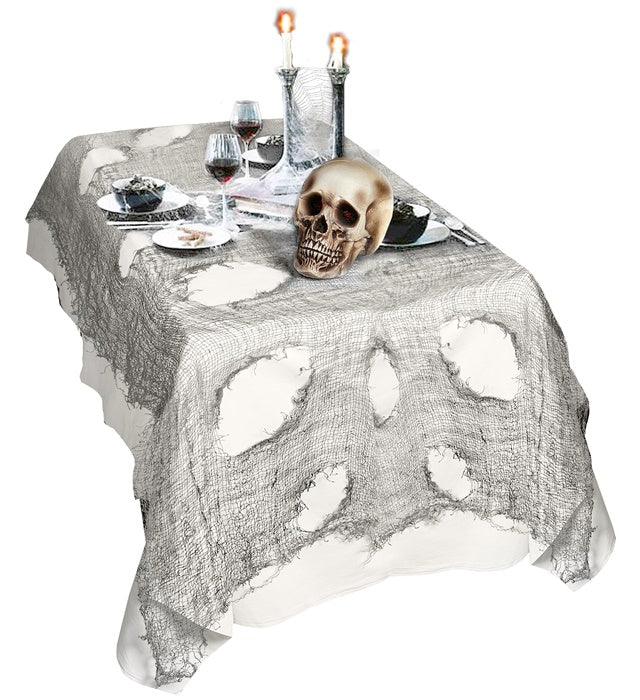 Grauer Horrorstoff 60x300 cm für Fasnacht und Halloween Dekoration