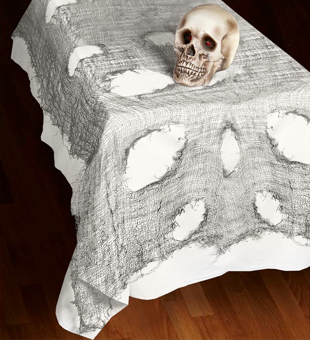 Grauer Horrorstoff 60x300 cm für Fasnacht und Halloween Dekoration