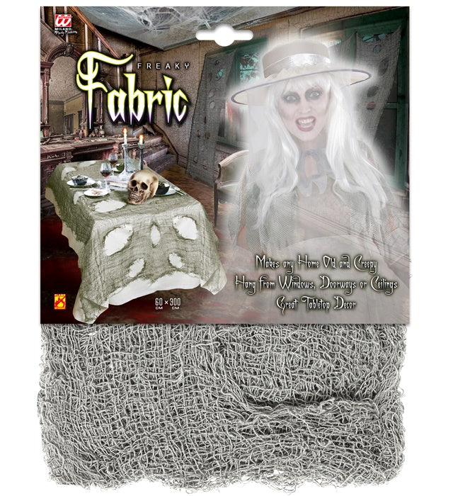 Grauer Horrorstoff 60x300 cm für Fasnacht und Halloween Dekoration