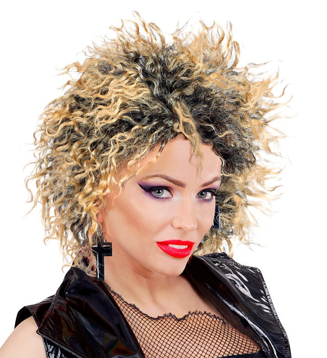 80er Jahre Popstar Perücke in voluminösem Retro-Stil für Fasnacht