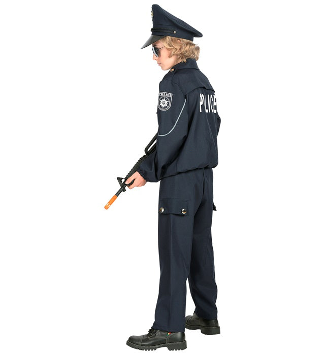Polizist Kostüm Set mit Oberteil, Hose und Mütze für Fasnacht