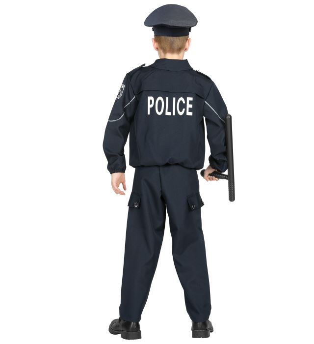 Polizist Kostüm Set mit Oberteil, Hose und Mütze für Fasnacht