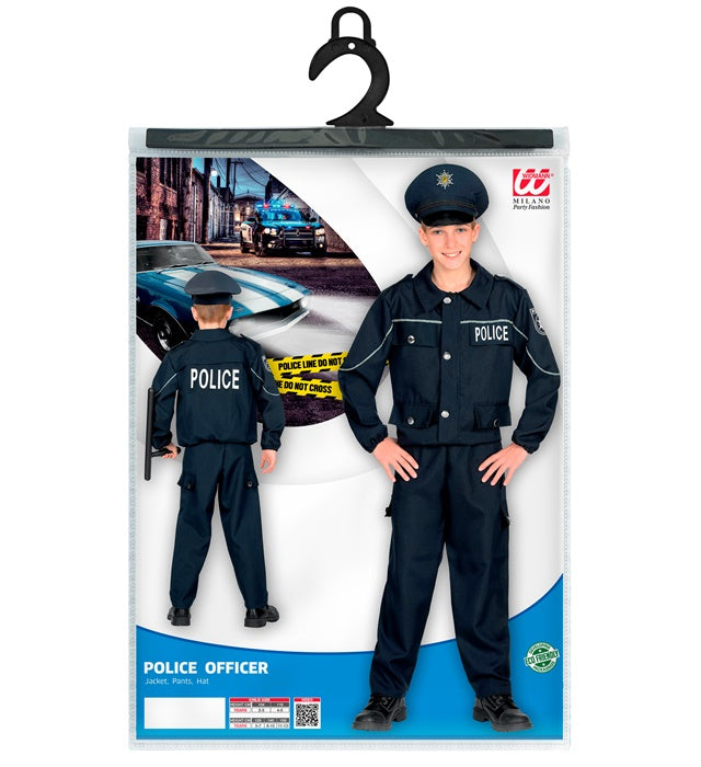 Polizist Kostüm Set mit Oberteil, Hose und Mütze für Fasnacht