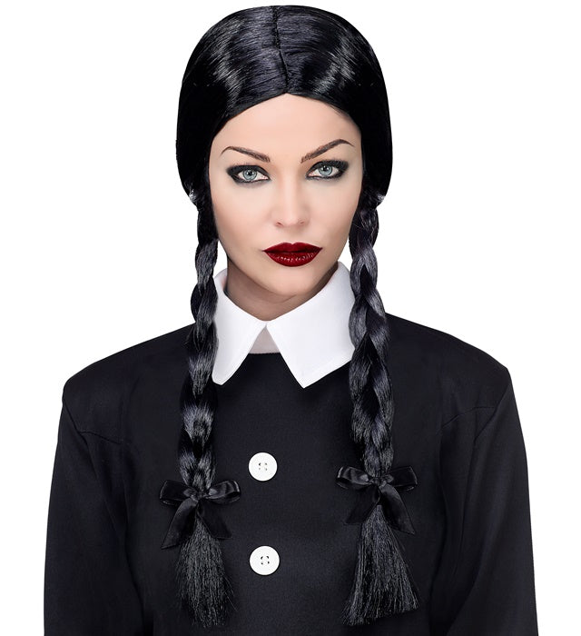 Dunkle DARK GIRL Perücke für Fasnacht und Halloween