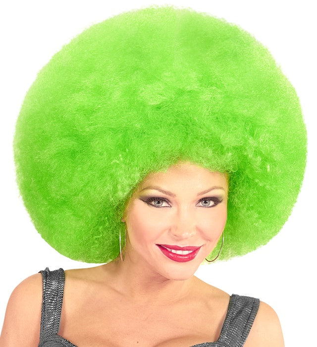 Grüne Riesen Afro Perücke als auffälliges Fasnachtskostümzubehör