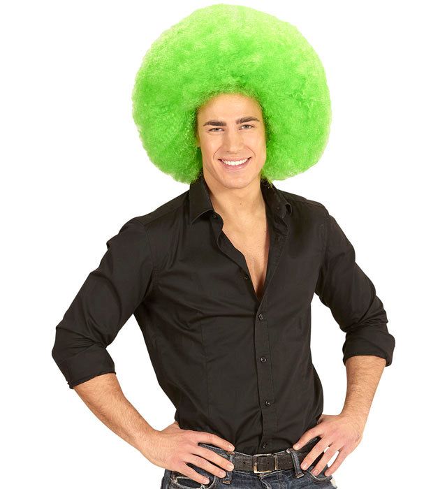 Grüne Riesen Afro Perücke als auffälliges Fasnachtskostümzubehör