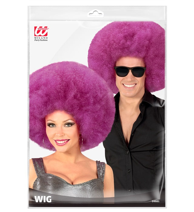 Violette Riesen Afro Perücke für Fasnacht und Karneval