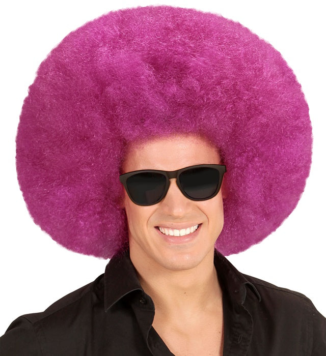 Violette Riesen Afro Perücke für Fasnacht und Karneval
