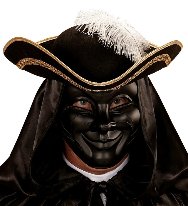 Venezianische Maske Dark Man in dunklem Design für Fasnacht und Karneval