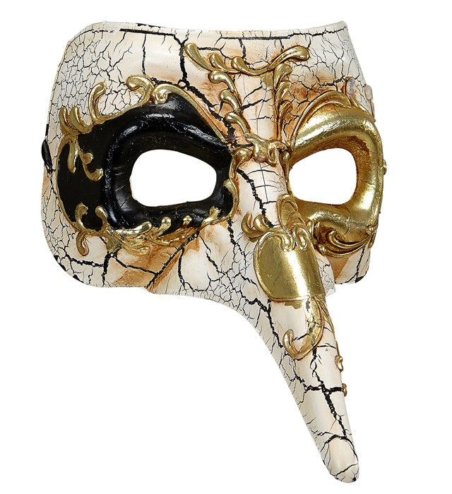 Venezianische Maske Deluxe mit langer Nase in klassischem Design