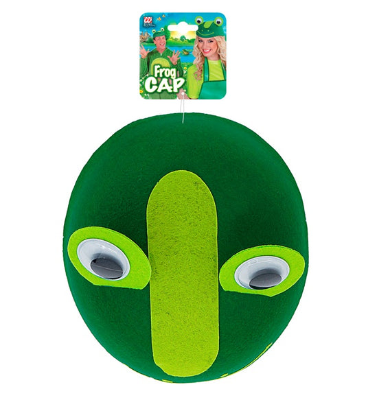 Grüne Filz-Kappe in Form eines Frosches als Fasnacht-Accessoire