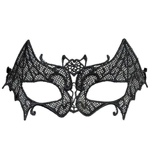 Schwarze Fledermaus-Augenmaske aus Spitze elegant gestaltet