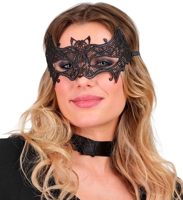 Schwarze Fledermaus-Augenmaske aus Spitze elegant gestaltet