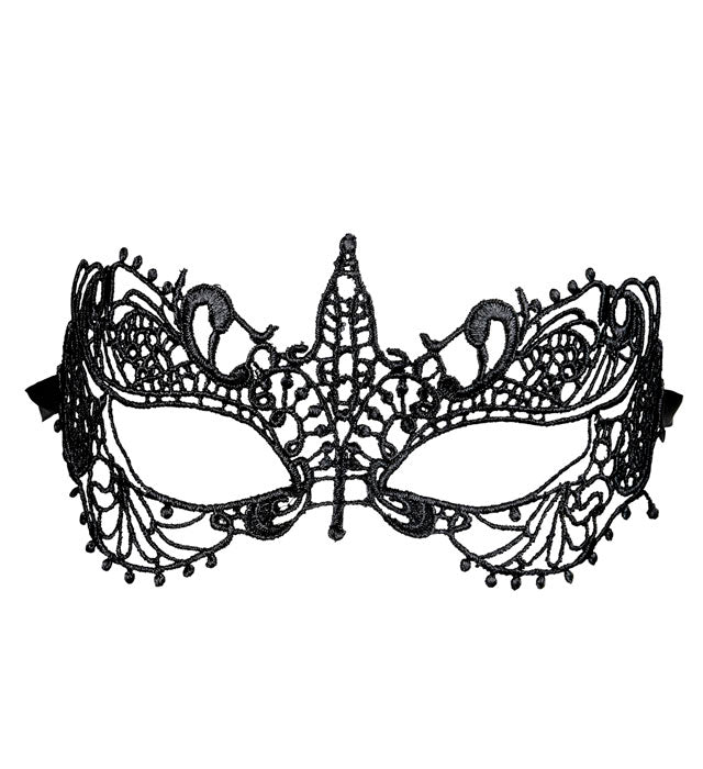 Schwarze Augenmaske aus feiner Spitze für Fasnacht und Halloween