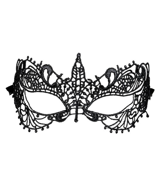 Schwarze Augenmaske aus feiner Spitze für Fasnacht und Halloween