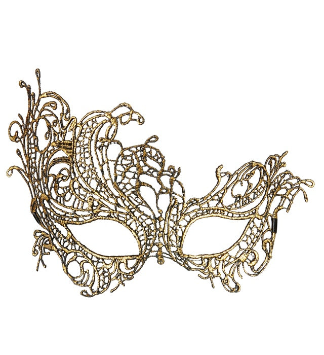 Augenmaske im Barockstil aus antikgoldener Spitze