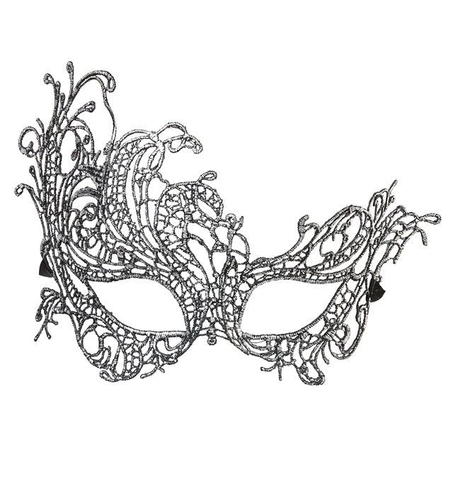 Barock-Augenmaske aus antiksilberner Spitze für Fasnacht und Karneval