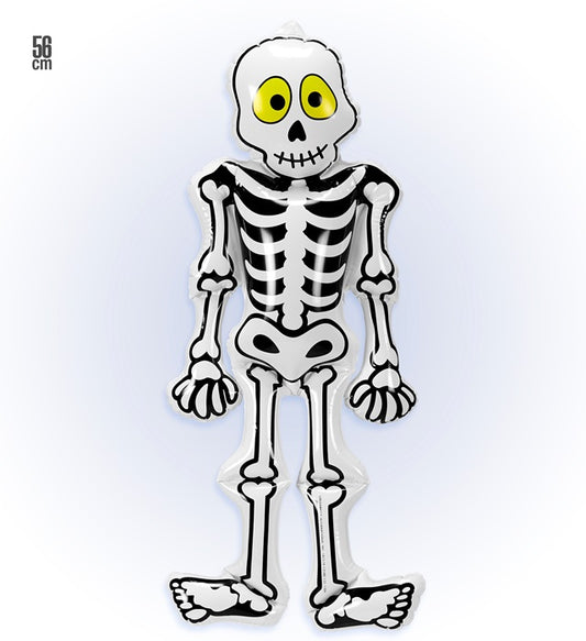 Aufblasbares Skelett 56 cm als Halloween- und Fasnachtsdekoration