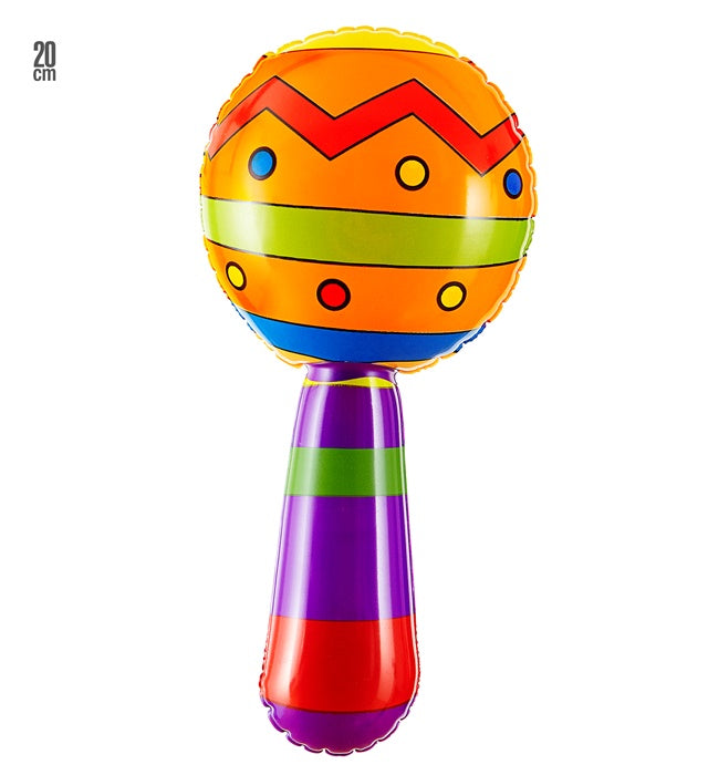 Aufblasbare Rumbakugeln mit Glöckchen 20 cm als Fasnacht-Partyaccessoire