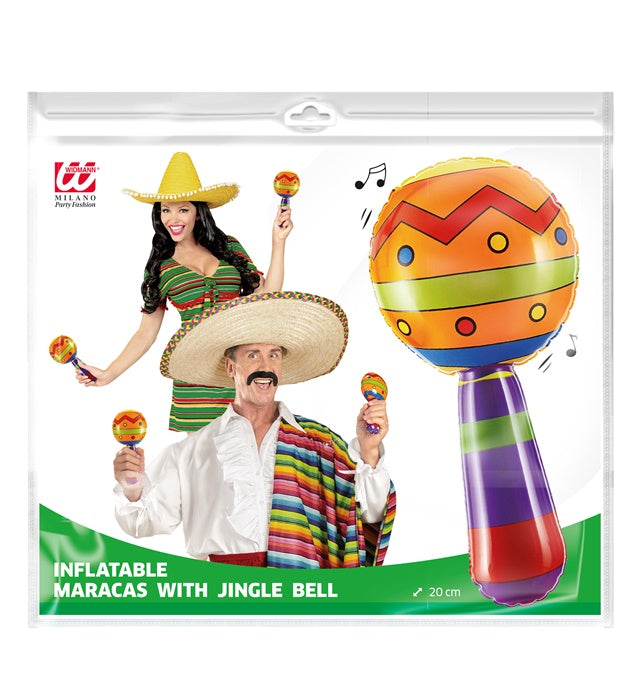 Aufblasbare Rumbakugeln mit Glöckchen 20 cm als Fasnacht-Partyaccessoire