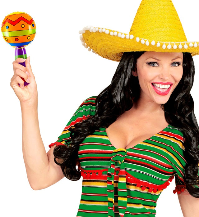 Aufblasbare Rumbakugeln mit Glöckchen 20 cm als Fasnacht-Partyaccessoire