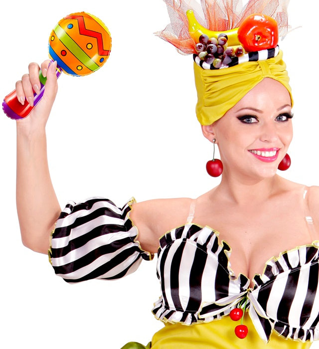 Aufblasbare Rumbakugeln mit Glöckchen 20 cm als Fasnacht-Partyaccessoire