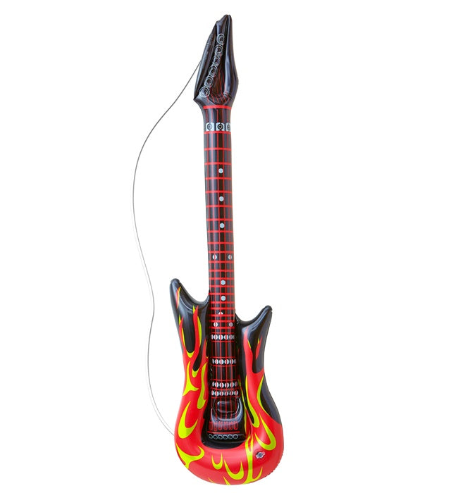 Aufblasbare Rockstar-Gitarre mit Flammen-Design, 105 cm lang