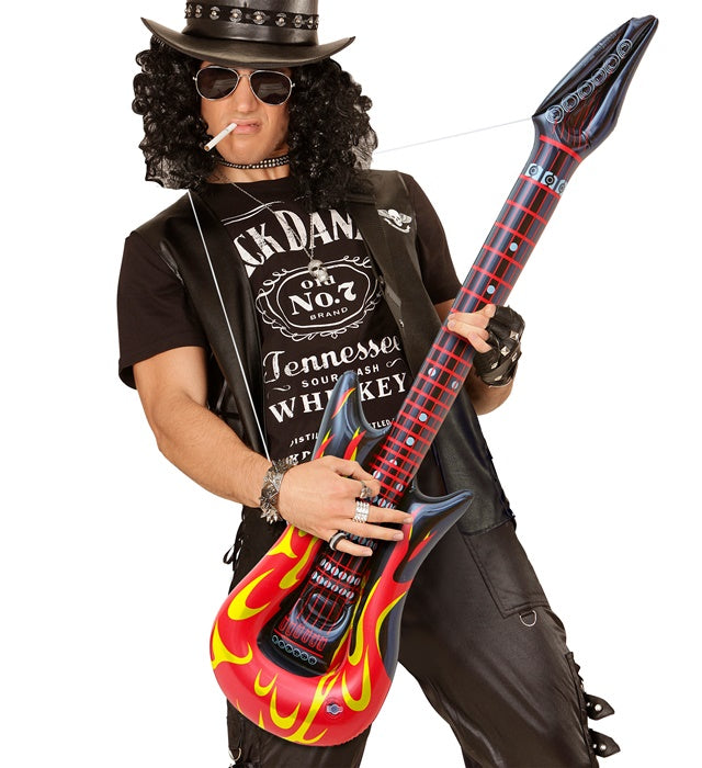 Aufblasbare Rockstar-Gitarre mit Flammen-Design, 105 cm lang