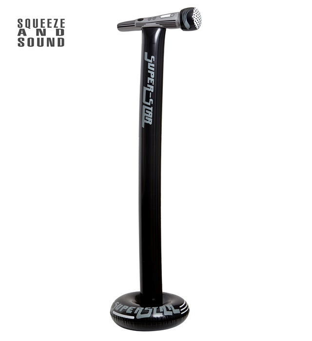 Aufblasbares Standmikrofon 116 cm als Fasnachts- und Karneval-Accessoire