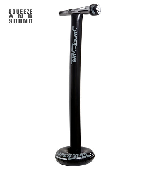Aufblasbares Standmikrofon 116 cm als Fasnachts- und Karneval-Accessoire
