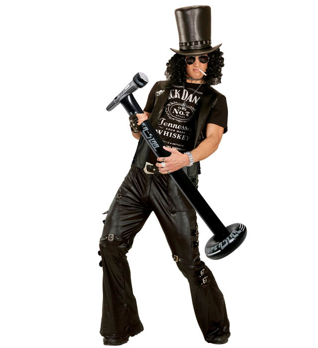 Aufblasbares Standmikrofon 116 cm als Fasnachts- und Karneval-Accessoire