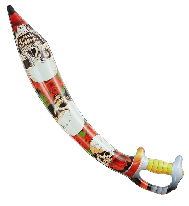 Aufblasbares Piratenschwert 75 cm in Schwarz-Rot