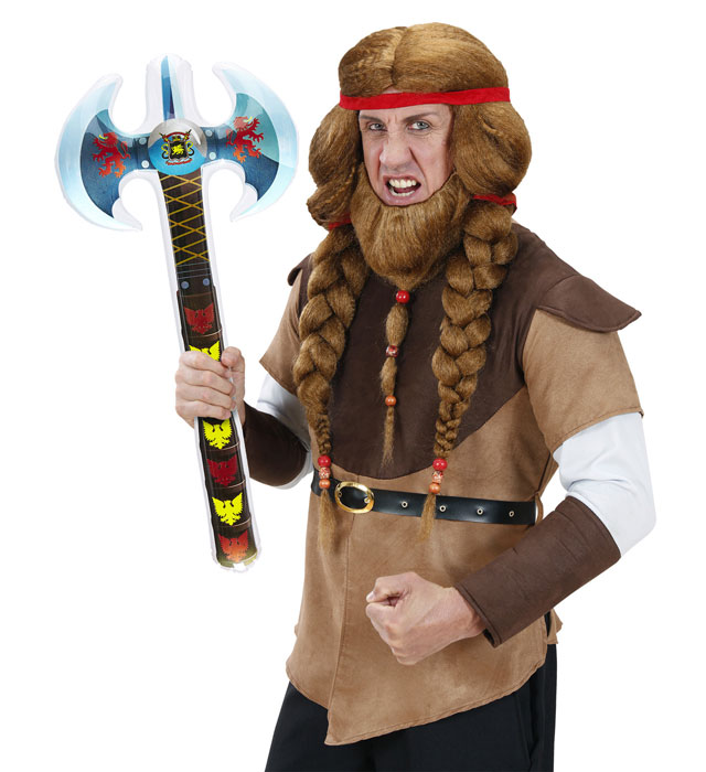 Aufblasbare Doppel-Axt 70 cm für Fasnacht und Karneval