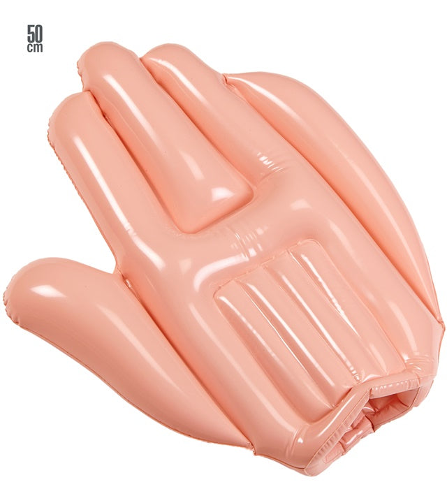 Aufblasbare Hand in leuchtender Farbe, 50 cm groß, Fan-Accessoire für Fasnacht und Sport