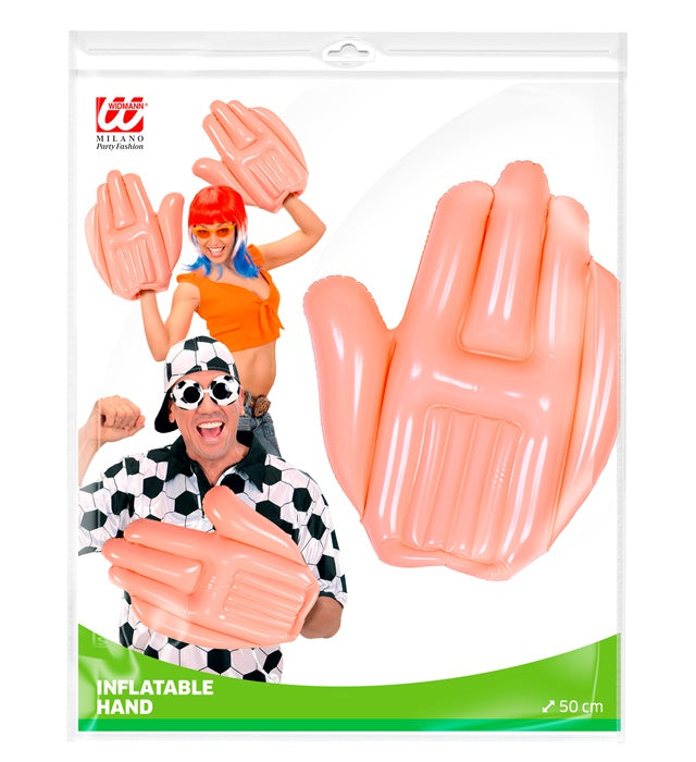 Aufblasbare Hand in leuchtender Farbe, 50 cm groß, Fan-Accessoire für Fasnacht und Sport