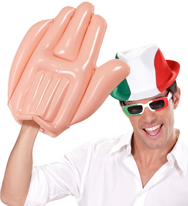 Aufblasbare Hand in leuchtender Farbe, 50 cm groß, Fan-Accessoire für Fasnacht und Sport