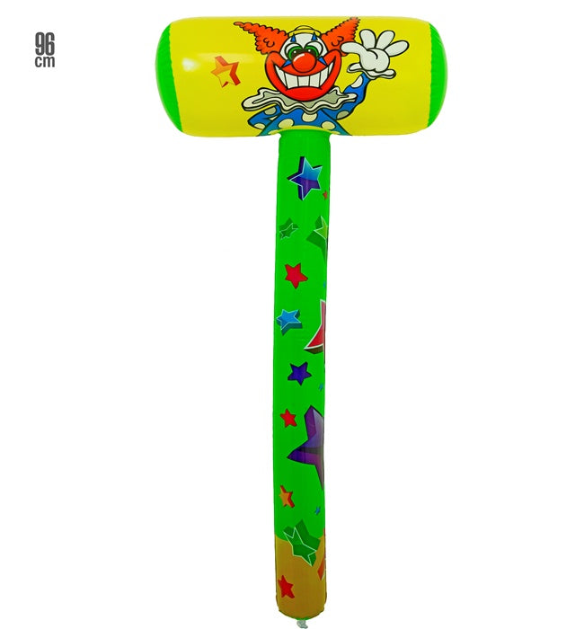 Aufblasbarer Hammer 96 cm als lustiges Kostümzubehör für Fasnacht