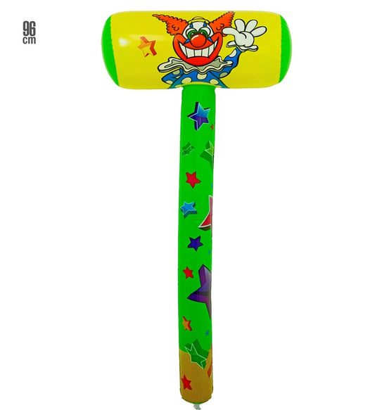 Aufblasbarer Hammer 96 cm als lustiges Kostümzubehör für Fasnacht